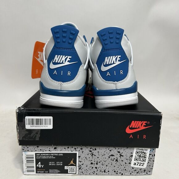 Nike Shoes Air Jordan 4 Retro GS “Military/Industrial Blue” 2024 - Picture 4 of 6